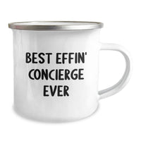 Load image into Gallery viewer, Funny Concierge Gifts from Men, Unique Christmas Unique Gifts for Concierge Friends and Family, Best Effin&#39; Concierge Ever Camping Mug - Image 2
