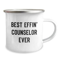 Load image into Gallery viewer, Funny Counselor Gifts for Men from Best Effin&#39; Counselor Ever Camping Mug, Christmas Unique Mugs for Counselor, 12 oz Stainless Steel with Enamel Finish - Image 2
