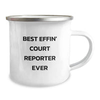 Load image into Gallery viewer, Funny Court Reporter Gifts for Court Reporters, Best Effin' Court Reporter Ever Camping Mug for Birthday Unique Gifts from Friends to Family - Image 2