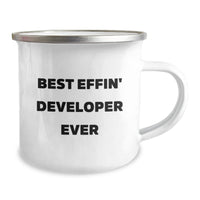 Load image into Gallery viewer, Funny Developer Gifts from Men, Christmas Unique Gifts for Developer Friends, Best Effin&#39; Developer Ever Camping Mug - Image 2
