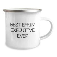 Load image into Gallery viewer, Funny Executive Gifts for Men, Valentine's Unique Gifts from Friends, Best Effin' Executive Ever Camping Mug - Image 2
