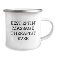 Load image into Gallery viewer, Funny Massage Therapist Gift for Birthday - Best Effin' Massage Therapist Ever Camping Mug - Image 2