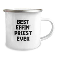 Load image into Gallery viewer, Funny Priest Gifts for Men, Best Effin' Priest Ever Camping Mug, Perfect Birthday Unique Gifts from Friends or Family - Image 2
