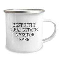 Load image into Gallery viewer, Funny Gifts for Real Estate Investor Friends, Best Effin' Real Estate Investor Ever Camping Mug, Birthday Unique Gifts from Friends - Image 2