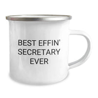 Load image into Gallery viewer, Funny Secretary Camping Mug Gifts for Secretaries - Best Effin' Secretary Ever Birthday Unique Gifts from Friends to Coworkers - Image 2