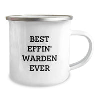 Load image into Gallery viewer, Funny Warden Gifts from Men - Best Effin' Warden Ever Quote Camping Mug, Perfect for Camping - Image 2