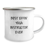 Load image into Gallery viewer, Funny Gifts from Men to Best Effin' Yoga Instructor Ever Camping Mug for Women, Unique Mother's Day Unique Gifts for Yoga Instructor Friends, Inspirational Yoga Instructor Lover Mug - Image 2