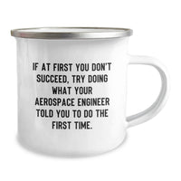 Load image into Gallery viewer, Funny Quote Camping Mug for Aerospace Engineer Mom, Unique Gifts from Family, Inspirational Motivation for Mother's Day, 12 oz Stainless Steel Enamel Finish - Image 2