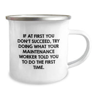 Load image into Gallery viewer, Funny Quotes for Maintenance Worker's Camping Mug, Gifts from Men to Maintenance Worker Dad, Unique Father's Day Unique Gifts for Maintenance Worker - Image 2