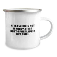 Load image into Gallery viewer, Kite Flying Camping Mug Gifts from Friends, Funny Quote, Birthday Unique Gifts for Kite Flying Enthusiasts, 12 oz Stainless Steel Enamel, Hand Wash - Image 2