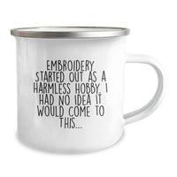 Load image into Gallery viewer, Embroidery Lover Gifts from Friends and Family - Funny Embroidery Quote Birthday Unique Gifts for Women Men - 12 oz Stainless Steel Camping Mug - Image 2