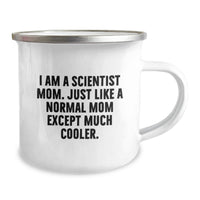 Load image into Gallery viewer, Funny Scientist Mom Gifts, Enamel Camping Mug for Graduation, Unique Gifts from Mom to Scientist Dad or Friend - Image 2