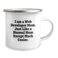 Load image into Gallery viewer, Gifts from Family to Web Developer Mom, Funny Enamel Camping Mug for Graduation Unique Gifts, Perfect for Web Developer Women Friends or Coworkers - Image 2