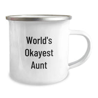 Load image into Gallery viewer, World's Okayest Aunt Keepsake Camping Mug for Her Birthday Gift - Image 2