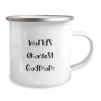 Load image into Gallery viewer, Funny Mom of the World Gifts from Family to Godmom - World's Okayest Godmom Camping Mug for Graduation - Image 2