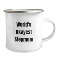 Load image into Gallery viewer, Funny Stepmom Gifts from Friends, World's Okayest Stepmom Camping Mug, Unique Graduation Unique Gift for Stepmom - Image 2