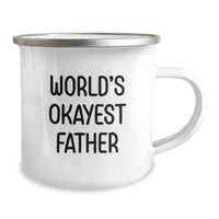 Load image into Gallery viewer, Father Keepsake Camping Mug for Him Birthday Gift World's Okayest Father - Image 2