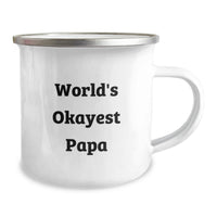 Load image into Gallery viewer, Funny Papa Camping Mug Gifts for Dad from Family on Graduation Day - World's Okayest Papa - Image 2