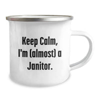 Load image into Gallery viewer, Funny Janitor Gifts for Janitor, Keep Calm I'm (almost) A Janitor, Unique Graduation Gifts for Janitor Men - Image 2