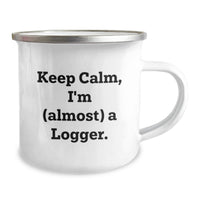 Load image into Gallery viewer, Logger Keepsake Camping Mug for Him Birthday Gift With Enamel Finish - Image 2