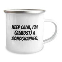 Load image into Gallery viewer, Funny Sonographer Gifts for Graduation, Unique Camping Mug for Men Women Friends Coworkers Family - 'Keep Calm, I'm (almost) A Sonographer' - Image 2