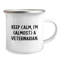 Load image into Gallery viewer, Veterinarian Camping Mug for Him Birthday Gift Keep Calm Im Almost A Vet - Image 2