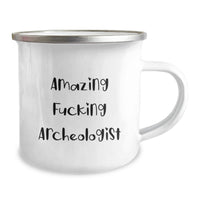 Load image into Gallery viewer, Funny Archeologist Gifts for Him, 'Amazing F--king Archeologist' Enamel Camping Mug for Archeologist Friends, Unique Graduation Gifts from Friends to Archeologist - Image 2