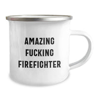 Load image into Gallery viewer, Firefighter Keepsake Camping Mug for Him Graduation Gift Stainless Steel - Image 2