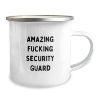Load image into Gallery viewer, Funny Security Guard Gifts for Men from Friends, Unique Camping Mug with 'Amazing F--king Security Guard' Quote, Perfect for Graduation - Image 2