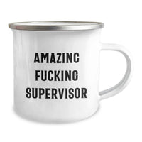 Load image into Gallery viewer, Supervisor Keepsake Camping Mug for Him Birthday Gift – Amazing Fucking - Image 2