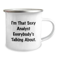 Load image into Gallery viewer, Analyst Keepsake Camping Mug for Him Birthday Gift With Bold Quote - Image 2