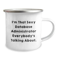 Load image into Gallery viewer, Funny Database Administrator Gifts for Men - I'm That Sexy DBA - Enamel Camping Mug for Graduation Unique Presents from Friends - Image 2