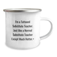 Load image into Gallery viewer, Funny Substitute Teacher Gifts from Friends for Men - Tattooed Substitute Teacher Camping Mug Graduation Unique Gifts - Image 2