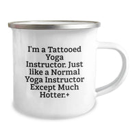 Load image into Gallery viewer, Funny Yoga Instructor Gifts, Camping Mug for Yoga Enthusiasts, Gifts from Friends for Men or Women, 'I'm A Tattooed Yoga Instructor...' - Image 2