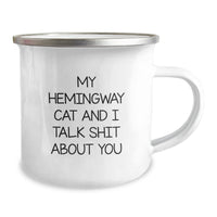 Load image into Gallery viewer, Hemingway Cat Lovers Gifts from Men to Friends - Funny Camping Mug for Birthday - Image 2
