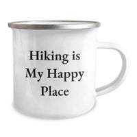 Load image into Gallery viewer, Hiking Gifts for Friends from Men, Funny Hiking Camping Mug for Him, Hiking Is My Happy Place Quote - Image 2
