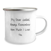 Load image into Gallery viewer, Funny Goddad Camping Mug Gifts for Men - &#39;My Dear Goddad Always Remember&#39; Stainless Steel Enamel Finish, Perfect for Dad Gifts on Christmas - Image 2
