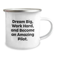 Load image into Gallery viewer, Pilot Gifts for Men, Funny Camping Mug for Graduation, Inspirational Quote - 'Dream Big, Work Hard, And Become An Amazing Pilot.' Gifts from Friends - Image 2