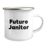 Load image into Gallery viewer, Funny Janitor Quotes Camping Mug Gifts from Friends - Perfect Graduation Unique Gifts for Janitor Men - Image 2