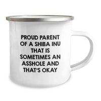 Load image into Gallery viewer, Shiba Inu Dog Lovers Funny Camping Mug Gifts from Friends for Birthday, Proud Parent of a Shiba Inu That&#39;s Okay - Image 2
