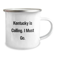 Load image into Gallery viewer, Funny, Kentucky Camping Mug, Birthday Unique Gifts for Kentucky Lovers - 'Kentucky Is Calling, I Must Go.' - Image 2
