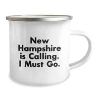 Load image into Gallery viewer, New Hampshire Camping Mug - Funny Quote Gifts for Friends from New Hampshire Is Calling I Must Go - Image 2