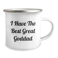 Load image into Gallery viewer, Goddad&#39;s Great Camping Adventures, Funny Graduation Gift from Friends, Gifts for Goddad, I Have the Best, 12 oz Stainless Steel Enamel Camping Mug - Image 2
