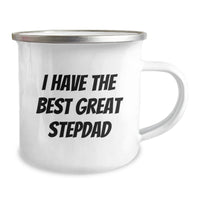 Load image into Gallery viewer, Funny Stepdad Gifts for Men, I Have The Best Great Stepdad Camping Mug, 12 oz Stainless Steel with Enamel Finish, Great Graduation Present from Friends or Family - Image 2

