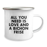 Load image into Gallery viewer, Bichon Frise Dog Lover Funny Camping Mug Gifts from Friends to Bichon Frise Dog Owners for Christmas Morning - Image 2
