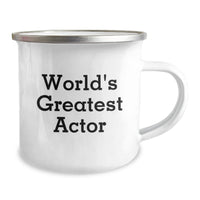 Load image into Gallery viewer, Funny Actor Gifts for Him from Friends - &#39;World&#39;s Greatest Actor&#39; Camping Mug, Birthday Unique Gifts - Image 2
