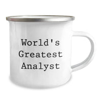 Load image into Gallery viewer, Funny Analyst Gifts, Camping Mug, &#39;World&#39;s Greatest Analyst&#39; Quote, Christmas Unique Gifts from Friends, Perfect for Men and Women - Image 2

