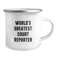 Load image into Gallery viewer, World&#39;s Greatest Court Reporter Funny Camping Mug Gifts from Friends for Court Reporters Graduation - Image 2
