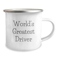 Load image into Gallery viewer, Funny World&#39;s Greatest Driver Gifts for Men, Women, Friends, Coworkers, Family - 12 oz Stainless Steel Camping Mug - Image 2
