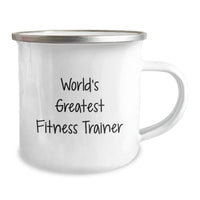 Load image into Gallery viewer, World&#39;s Greatest Fitness Trainer Funny Birthday Unique Gifts from Friends for Fitness Trainer Men Camping Mug - &#39;You&#39;re a Fitness Trainer in Disguise&#39; - 12 oz Stainless Steel with Enamel Finish - Image 2
